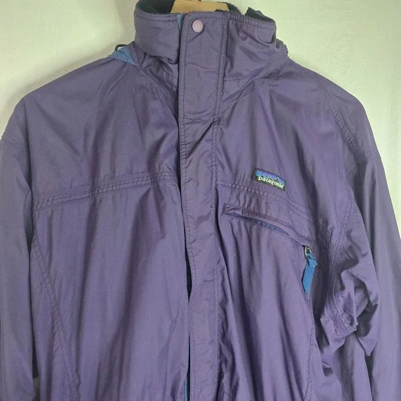 Patagonia Vintage Rain Jacket Women S Purple Nylon Gorpcore Hooded Windbreaker - Picture 6 of 7